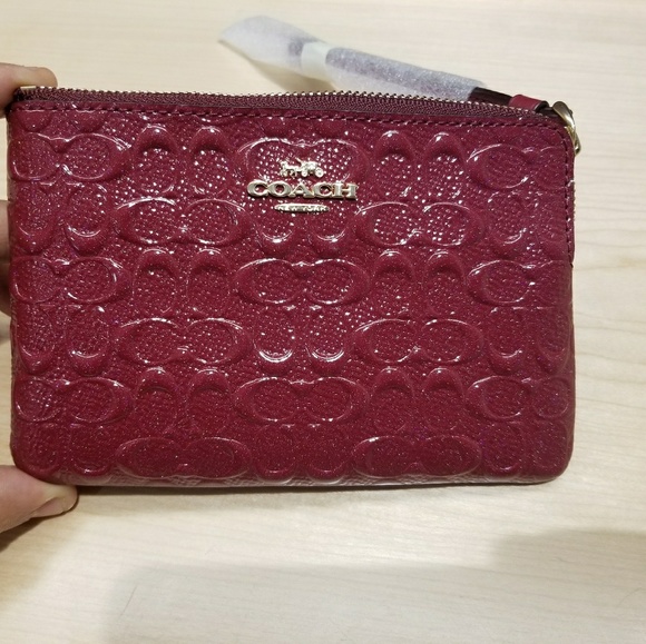Coach Cherry Signature Leather Wristlet - Picture 2 of 4